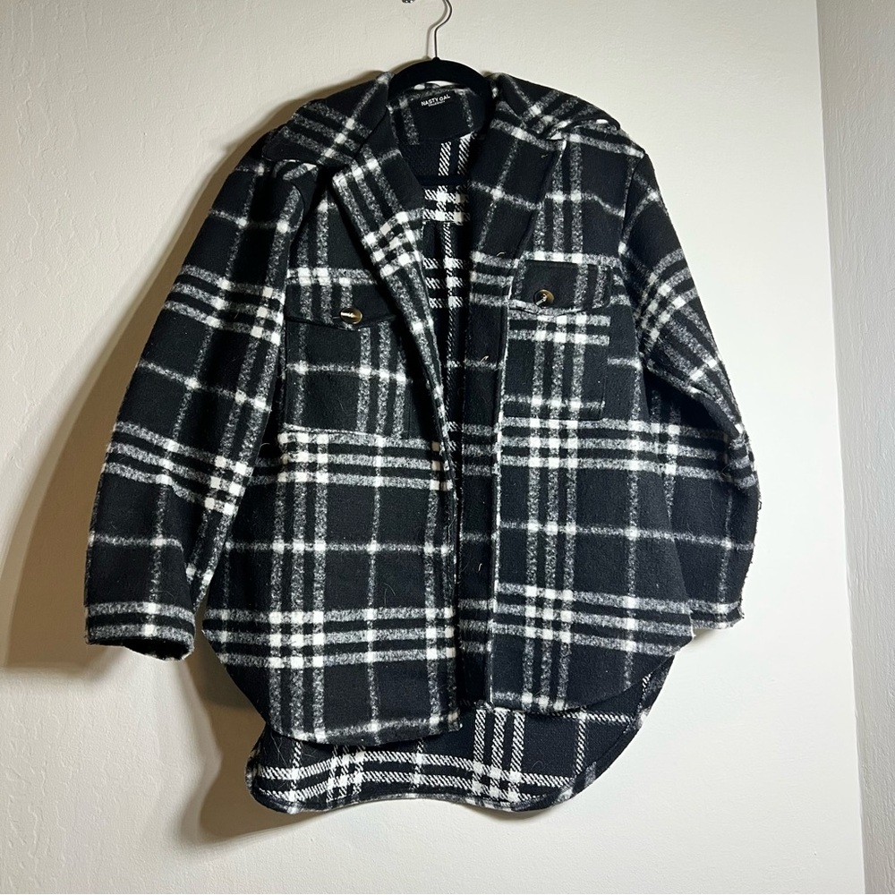 Nasty Gal Black and White Shacket